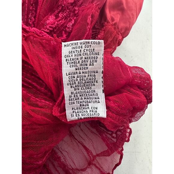 Vtg Kaelyn Max Womens Babydoll Top Size L Fairy Vamp Sexy Y2K Whimsigoth Red - Picture 11 of 15